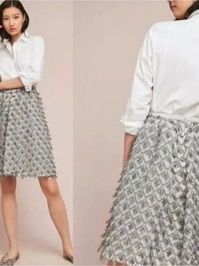 Sunday in Brooklyn Gray Textured Skirt